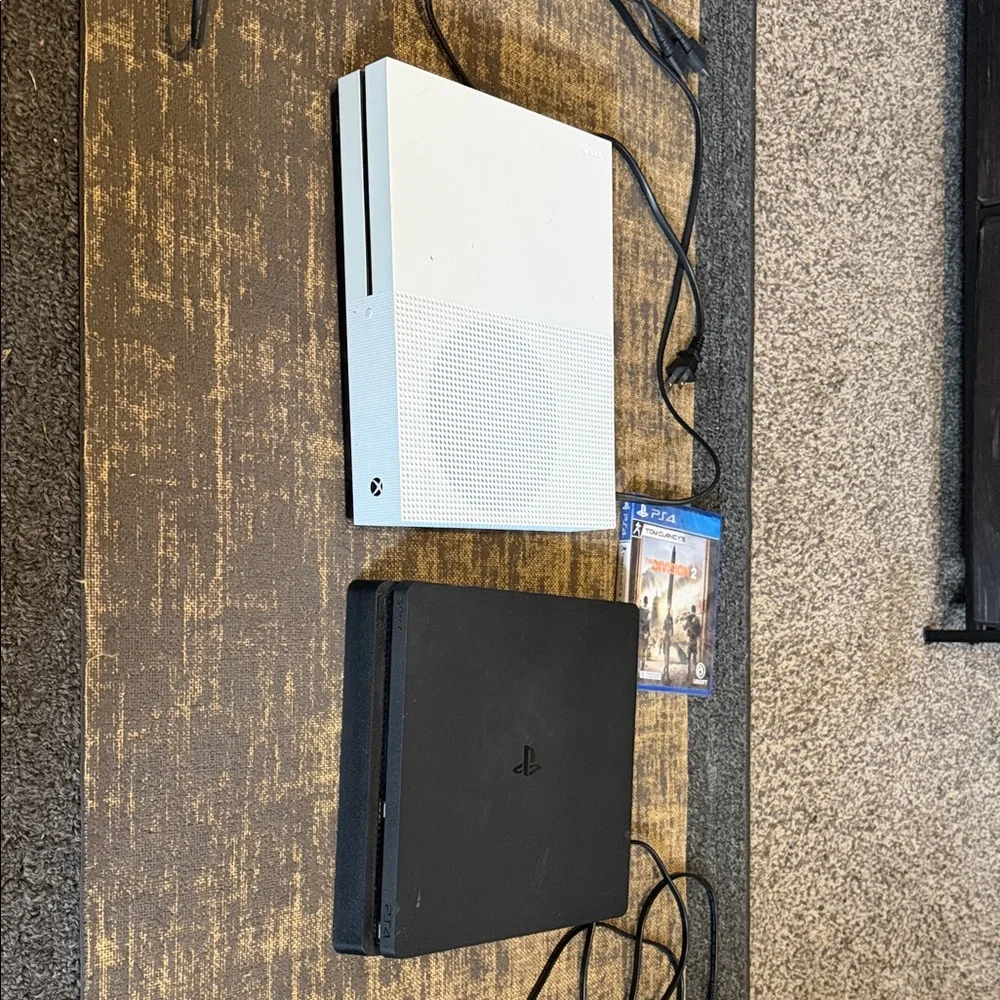 Xbox One S White & PlayStation 4 Black Console Bundle PS4 controller+ 2 games